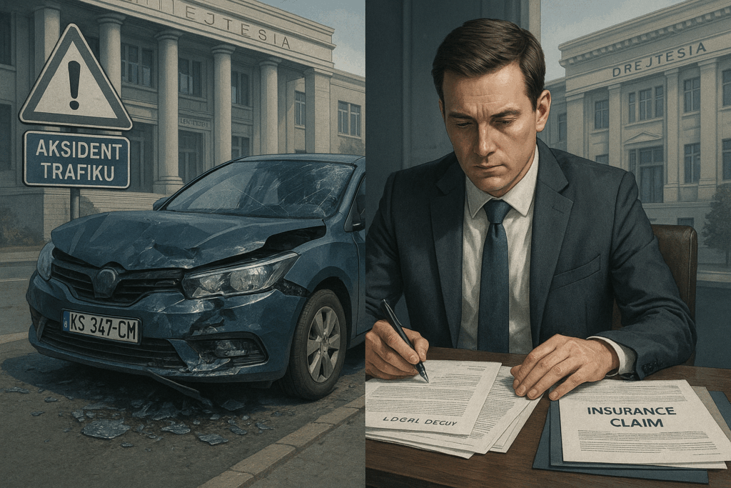Lëndimet personale dhe kërkesat për aksidente automobilistike në Kosovë: Hapat për të mbrojtur të drejtat tuaja dhe për të siguruar kompensim 1 Aksident trafiku Hoxha Associates Avokat
